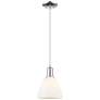 Arcadia Bristol 8"W Chrome Cord Hung Mini Pendant w/ Matte White Shade