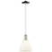 Arcadia Bristol 8"W Chrome Cord Hung Mini Pendant w/ Matte White Shade