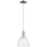 Arcadia Bristol 8"W Chrome Cord Hung Mini Pendant w/ Seedy Shade