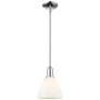 Arcadia Bristol 8"W Chrome Stem Hung Mini Pendant w/ Matte White Shade