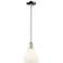 Arcadia Bristol 8"W Chrome Stem Hung Mini Pendant w/ Matte White Shade