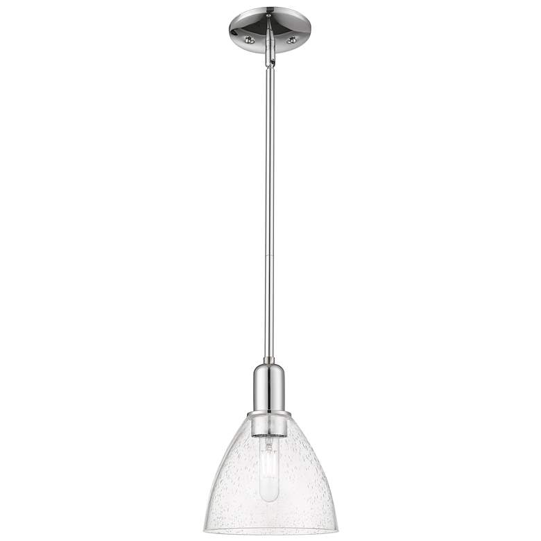 Image 1 Arcadia Bristol 8"W Chrome Stem Hung Mini Pendant w/ Seedy Shade