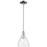 Arcadia Bristol 8"W Chrome Stem Hung Mini Pendant w/ Seedy Shade