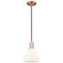 1_Arcadia Bristol 8"W Copper Cord Hung Mini Pendant w/ Matte White Shade