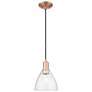 1_Arcadia Bristol 8"W Copper Cord Hung Mini Pendant With Seedy Shade