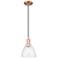 Arcadia Bristol 8"W Copper Cord Hung Mini Pendant With Seedy Shade