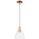 Arcadia Bristol 8"W Copper Stem Hung Mini Pendant With Clear Shade