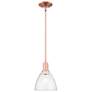 Arcadia Bristol 8"W Copper Stem Hung Mini Pendant With Seedy Shade