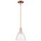 Arcadia Bristol 8"W Copper Stem Hung Mini Pendant With Seedy Shade