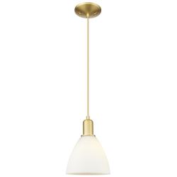Arcadia Bristol 8"W Gold Cord Hung Mini Pendant w/ Matte White Shade