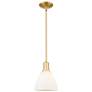 Arcadia Bristol 8"W Gold Stem Hung Mini Pendant w/ Matte White Shade