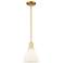 Arcadia Bristol 8"W Gold Stem Hung Mini Pendant w/ Matte White Shade