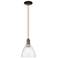 Arcadia Bristol 8"W Oiled Bronze Cord Hung Mini Pendant w/ Seedy Shade