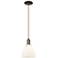 Arcadia Bristol 8"W Oiled Bronze Cord Pendant w/ Matte White Shade