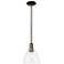 Arcadia Bristol 8"W Oiled Bronze Stem Hung Mini Pendant w/ Clear Shade
