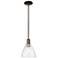 Arcadia Bristol 8"W Oiled Bronze Stem Hung Mini Pendant w/ Seedy Shade
