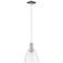 Arcadia Bristol 8"W Polished Nickel Cord Mini Pendant w/ Clear Shade