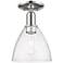 Arcadia Bristol 8"W Polished Nickel Semi.Flush Mount With Seedy Shade