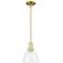 Arcadia Bristol 8"W Satin Gold Stem Hung Mini Pendant With Clear Shade
