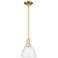 Arcadia Bristol 8"W Satin Gold Stem Hung Mini Pendant With Seedy Shade