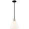 Arcadia Bristol 9"W Black Brass Stem Mini Pendant w/ Matte White Shade