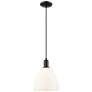 1_Arcadia Bristol 9"W Black Cord Hung Mini Pendant w/ Matte White Shade