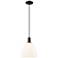 Arcadia Bristol 9"W Black Cord Hung Mini Pendant w/ Matte White Shade