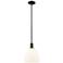 Arcadia Bristol 9"W Black Stem Hung Mini Pendant w/ Matte White Shade