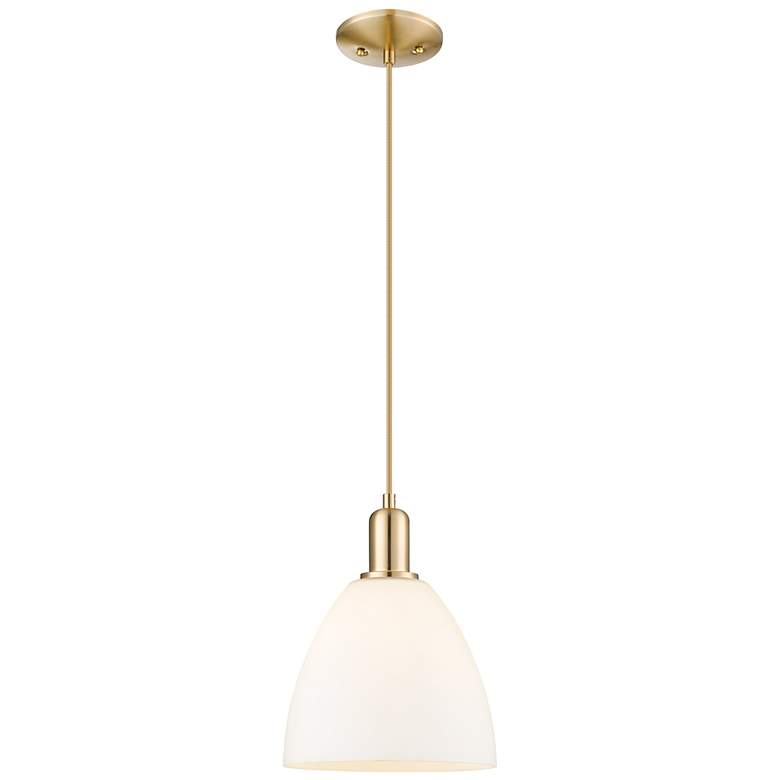 Image 1 Arcadia Bristol 9"W Bronze Cord Mini Pendant w/ Matte White Shade