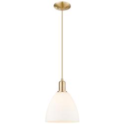 Arcadia Bristol 9"W Bronze Cord Mini Pendant w/ Matte White Shade