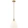 Arcadia Bristol 9"W Bronze Stem Mini Pendant w/ Matte White Shade