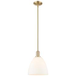 Arcadia Bristol 9"W Bronze Stem Mini Pendant w/ Matte White Shade
