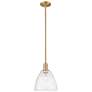 Arcadia Bristol 9"W Brushed Brass Stem Mini Pendant w/ Seedy Shade