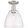 Arcadia Bristol 9"W Brushed Nickel Semi.Flush Mount With Seedy Shade