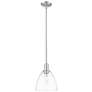 1_Arcadia Bristol 9"W Brushed Nickel Stem Mini Pendant w/ Clear Shade