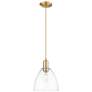 1_Arcadia Bristol 9"W Champagne Bronze Cord Mini Pendant w/ Clear Shade