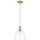 Arcadia Bristol 9"W Champagne Bronze Cord Mini Pendant w/ Clear Shade