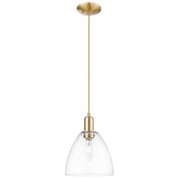 Arcadia Bristol 9"W Champagne Bronze Cord Mini Pendant w/ Clear Shade