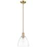 1_Arcadia Bristol 9"W Champagne Bronze Stem Mini Pendant w/ Clear Shade