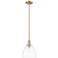 Arcadia Bristol 9"W Champagne Bronze Stem Mini Pendant w/ Clear Shade