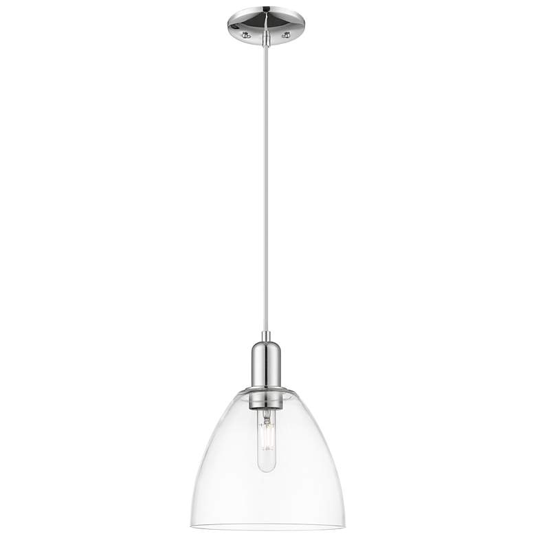 Image 1 Arcadia Bristol 9"W Chrome Cord Hung Mini Pendant w/ Clear Shade