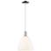 Arcadia Bristol 9"W Chrome Cord Hung Mini Pendant w/ Matte White Shade