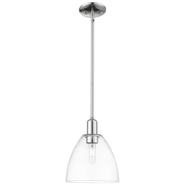 Image 1 Arcadia Bristol 9"W Chrome Stem Hung Mini Pendant w/ Clear Shade