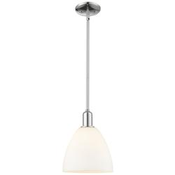 Arcadia Bristol 9"W Chrome Stem Hung Mini Pendant w/ Matte White Shade