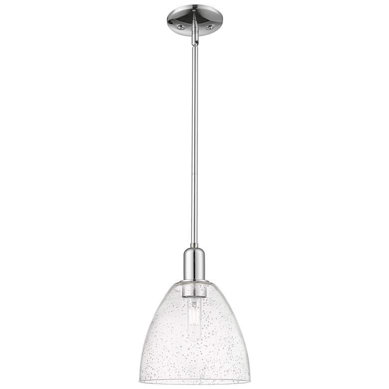 Image 1 Arcadia Bristol 9"W Chrome Stem Hung Mini Pendant w/ Seedy Shade