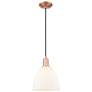 1_Arcadia Bristol 9"W Copper Cord Hung Mini Pendant w/ Matte White Shade