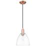 1_Arcadia Bristol 9"W Copper Cord Hung Mini Pendant With Clear Shade