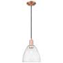 1_Arcadia Bristol 9"W Copper Cord Hung Mini Pendant With Seedy Shade