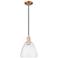 Arcadia Bristol 9"W Copper Cord Hung Mini Pendant With Seedy Shade
