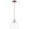 Arcadia Bristol 9"W Copper Stem Hung Mini Pendant With Clear Shade
